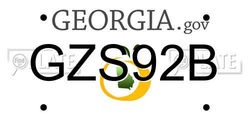 GZS92B Georgia License Plate