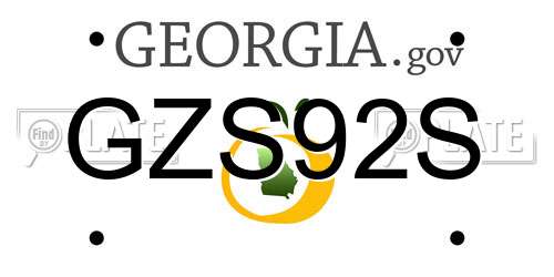 GZS92S Georgia License Plate