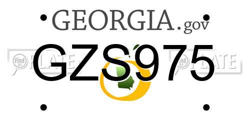 GZS975 Georgia License Plate