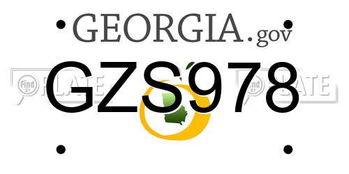 GZS978 Georgia License Plate