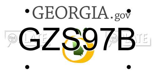 GZS97B Georgia License Plate