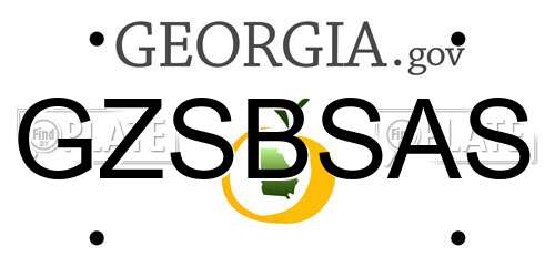 GZSBSAS Georgia License Plate