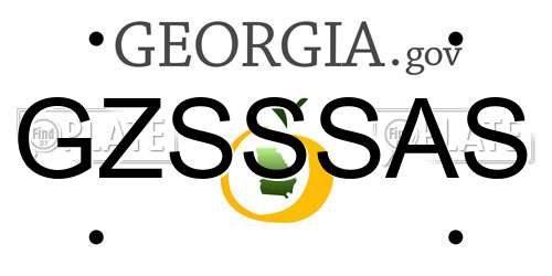 GZSSSAS Georgia License Plate