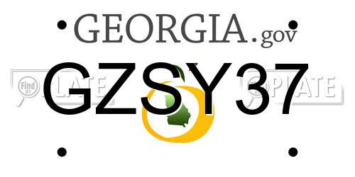 GZSY37 Georgia License Plate