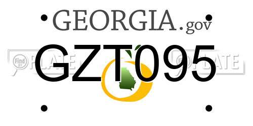 GZT095 Georgia License Plate