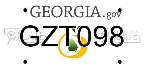 GZT098 Georgia License Plate