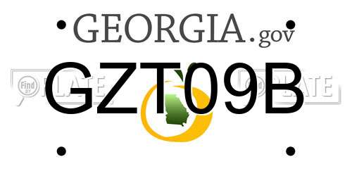 GZT09B Georgia License Plate