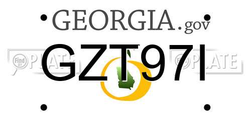 GZT97I Georgia License Plate