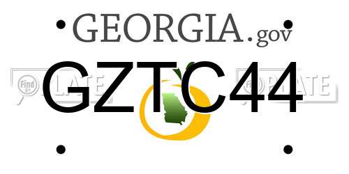 GZTC44 Georgia License Plate