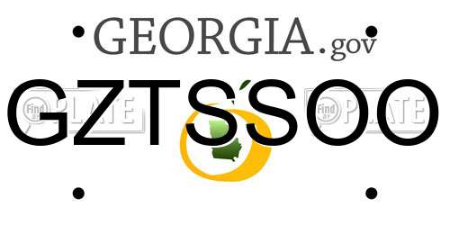 GZTSSOO Georgia License Plate