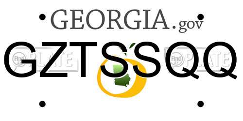 GZTSSQQ Georgia License Plate