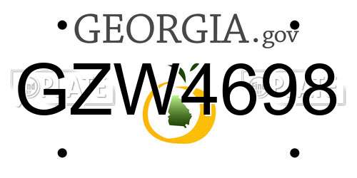 GZW4698 Georgia License Plate