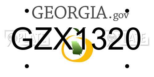 GZX1320 Georgia License Plate