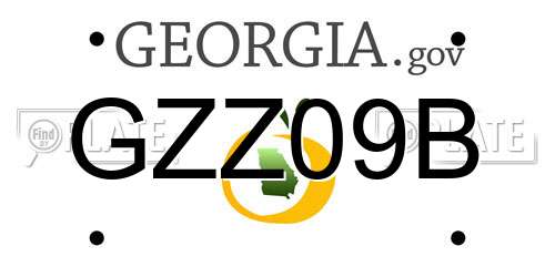 GZZ09B Georgia License Plate
