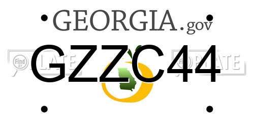 GZZC44 Georgia License Plate