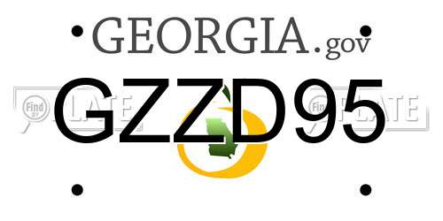 GZZD95 Georgia License Plate