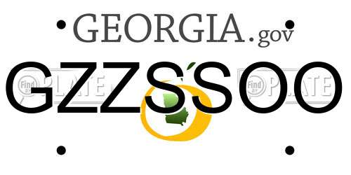 GZZSSOO Georgia License Plate