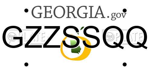 GZZSSQQ Georgia License Plate