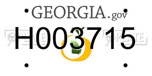 H003715 Georgia License Plate