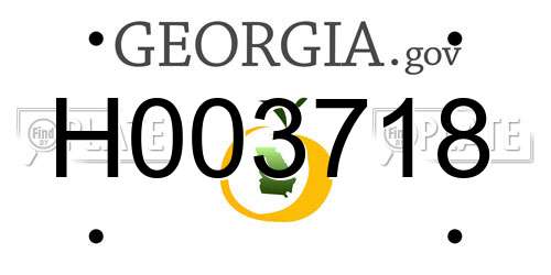 H003718 Georgia License Plate