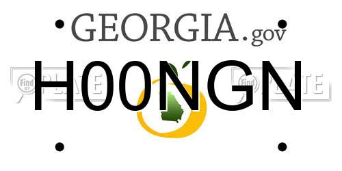 H00NGN Georgia License Plate