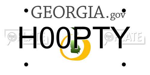 H00PTY Georgia License Plate