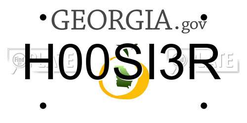 H00SI3R Georgia License Plate