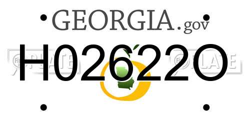 H02622O Georgia License Plate