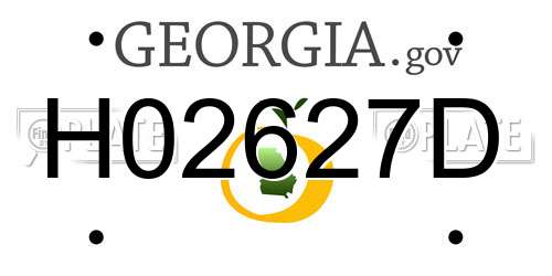 H02627D Georgia License Plate