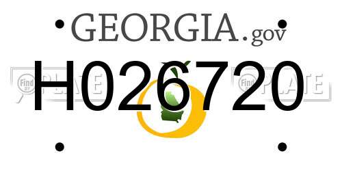H026720 Georgia License Plate