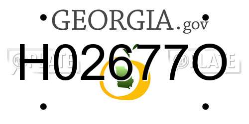H02677O Georgia License Plate