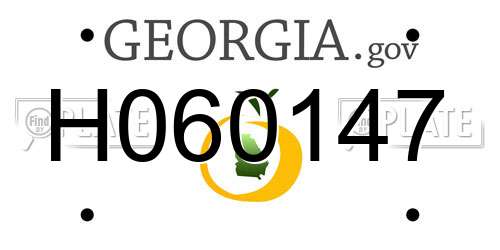H060147 Georgia License Plate