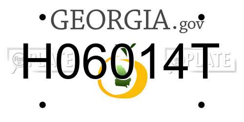 H06014T Georgia License Plate