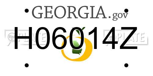 H06014Z Georgia License Plate