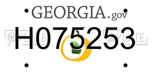 H075253 Georgia License Plate