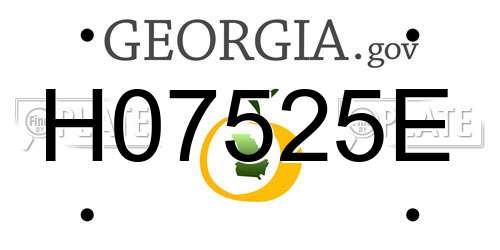 H07525E Georgia License Plate