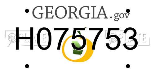 H075753 Georgia License Plate