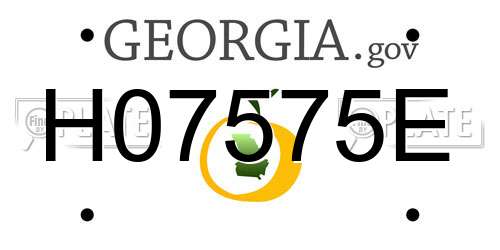 H07575E Georgia License Plate