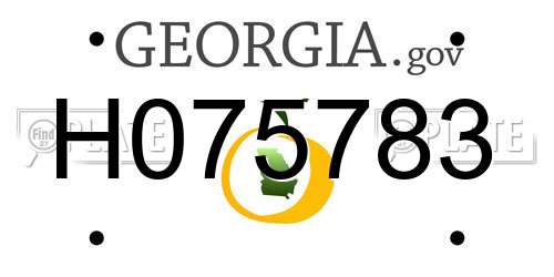 H075783 Georgia License Plate
