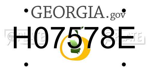 H07578E Georgia License Plate
