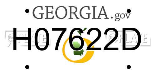 H07622D Georgia License Plate