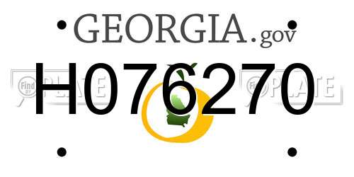 H076270 Georgia License Plate