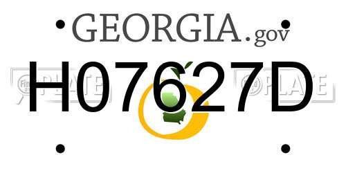 H07627D Georgia License Plate