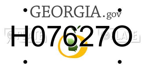 H07627O Georgia License Plate