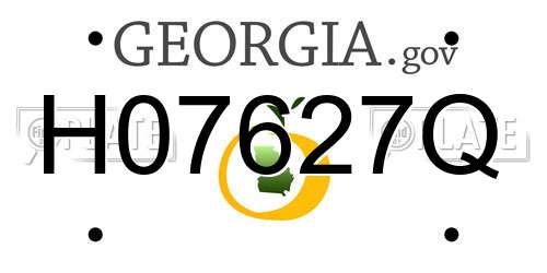 H07627Q Georgia License Plate