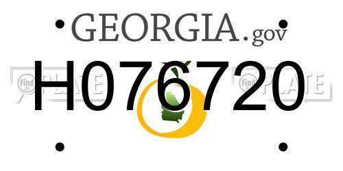 H076720 Georgia License Plate
