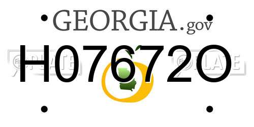 H07672O Georgia License Plate