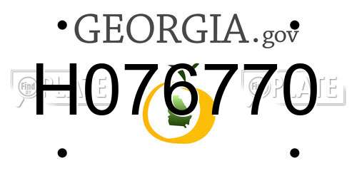 H076770 Georgia License Plate