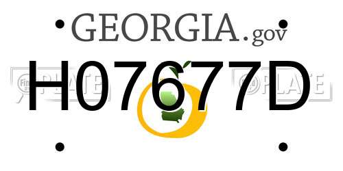 H07677D Georgia License Plate