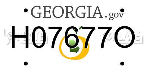 H07677O Georgia License Plate